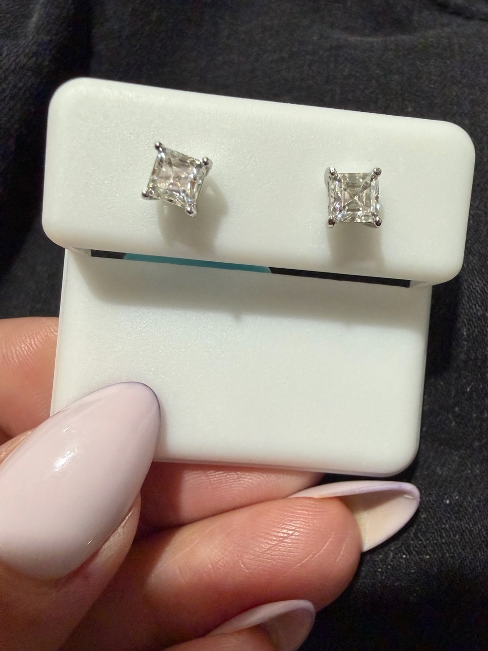 Moissanite Sparkling Stud Earrings set in Sterling Silver